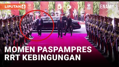 VIDEO: Paspampres RRT Bingung, Mau Lewat Karpet Merah tapi Dilarang!