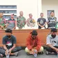 Polsek Pelabuhan Tunon Taka, Nunukan saat melakukan jumpa pers terkait pengungkapan sabu 6 kilogram, Rabu (16/02/2022).