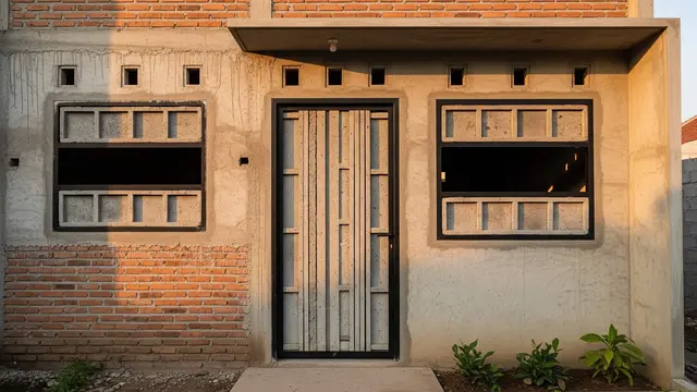 Desain Rumah Tumbuh dengan Pintu dari Papan Cor Bekas