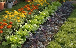 Sistem Companion Planting merupakan salah satu konsep kebun rumah campuran tanaman hias dan sayur (Gemini AI)