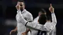 Ekspresi James Rodriguez setelah mencetak gol ke dalam gawang Cultural Leonesa yang dikawal Leandro Balaguer di menit ke-23. (AFP/Javier Soriano)