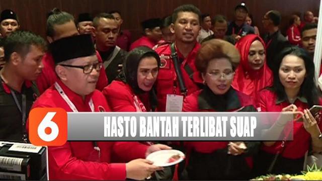 Hasto Kristiyanto membantah terlibat dalam kasus suap Komisioner KPU Wahyu Setiawan.