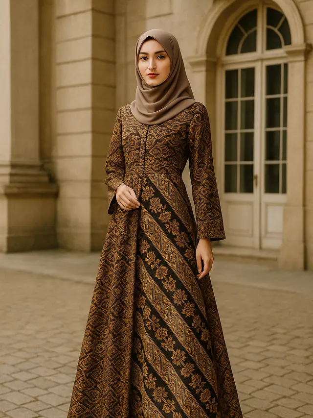 Model Baju Batik Syar’i Elegan Motif Klasik