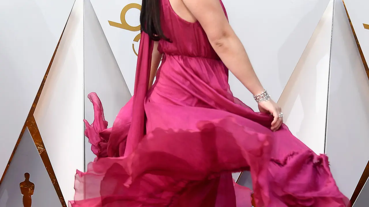 Daniela Vega saat tiba menghadiri Academy Awards ke-90 di Hollywood, California