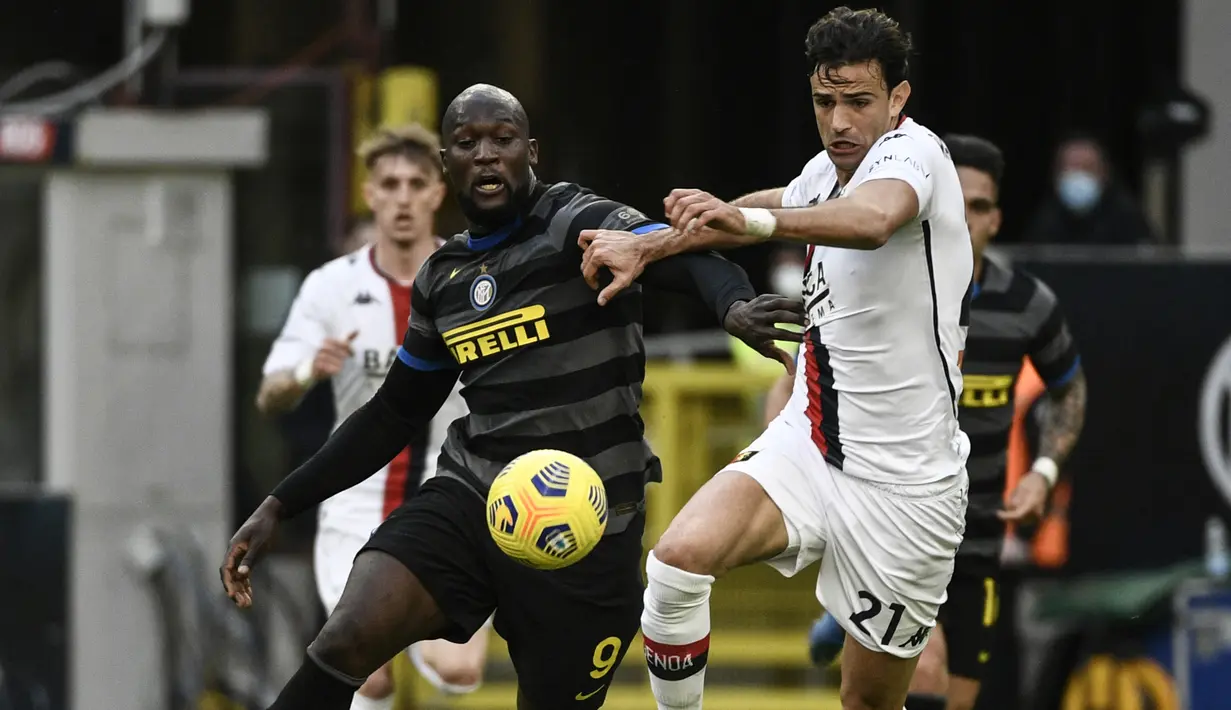 Romelu Lukaku berhasil menjebol gawang Genoa pada menit pertama pertandingan. (Foto: AFP/Filippo Monteforte)