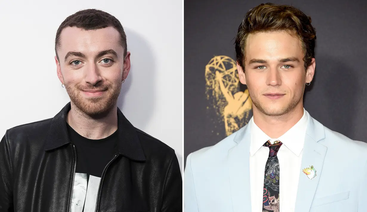 Grammy Awards 2018 memang menuai banyak protes. Namun Sam Smith tetap tampil romantis dengan kekasih lelakinya, Brandon Flynn. (Getty Images/People)