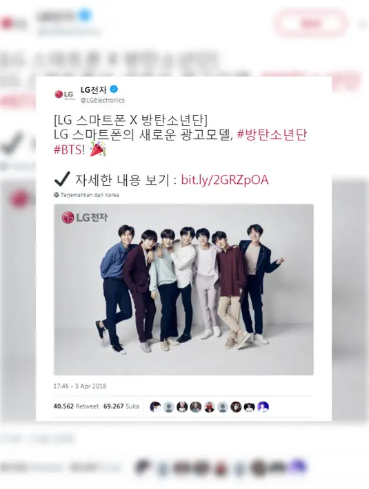 Sejak diumumkan, respon publik benar-benar luar biasa kepada LG. Hal tersebut dapat dilihat dari followers di akun Twitter milik LG. (Foto: twitter.com/LGElectronics)