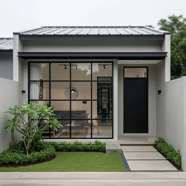 9 Model Rumah Kecil tapi Tampak Modern dengan Fasad Kaca Simpel, Hunian Luas dan Elegan