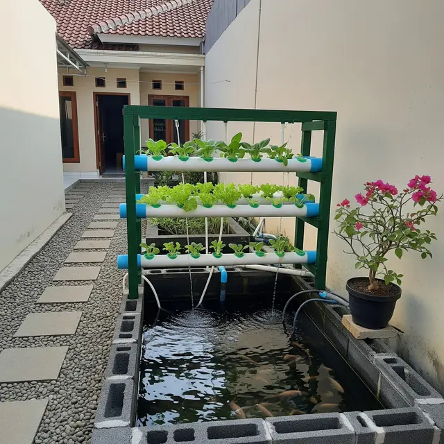 9 Ide Kolam Ikan dan Kebun Sayur dalam Satu Area Sempit