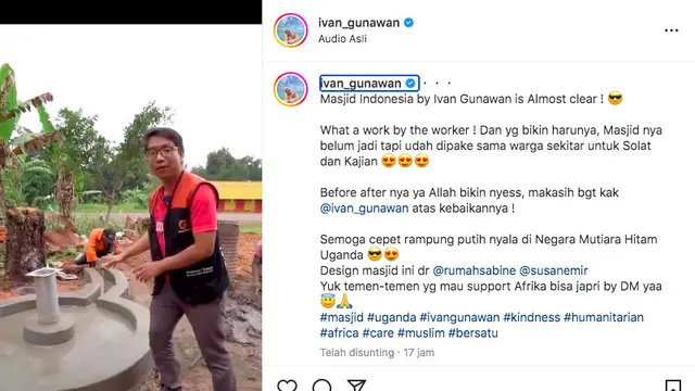 Ivan Gunawan Bagikan Perkembangan Pembangunan Masjid di Uganda, Sudah 80 Persen Rampung. (instagram.com/ivan_gunawan)