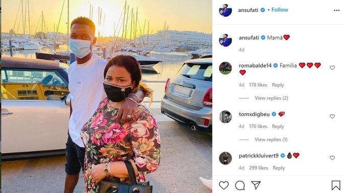 Pemain Barcelona, Ansu Fati ajak ibunda tercinta liburan saat musim panas (Instagram)