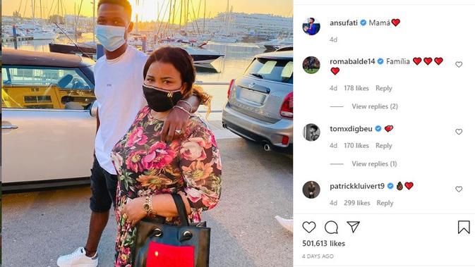 Pemain Barcelona, Ansu Fati ajak ibunda tercinta liburan saat musim panas (Instagram)