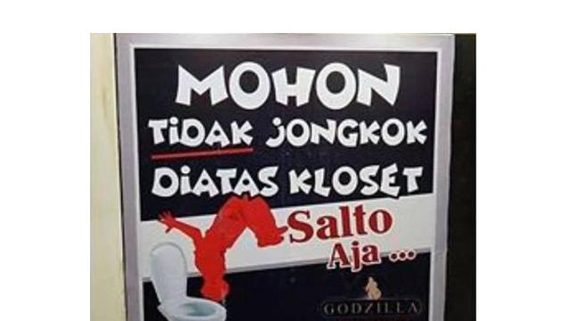 10 Pengumuman Lucu dalam Toilet Ini, Cuma Ada di Indonesia