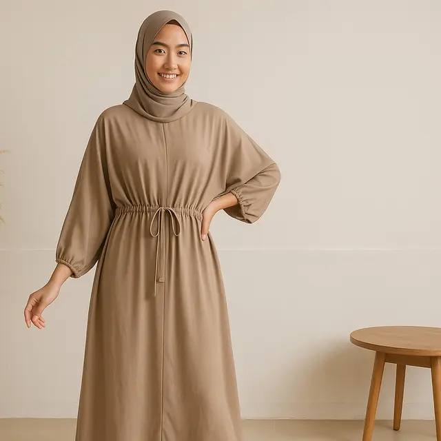 Model Gamis Kaftan Daily Look/Ilustrasi gambari oleh AI