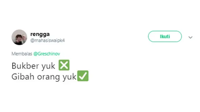 Plesetan ejaan (Sumber: Twitter/@mahasiswaipk4)