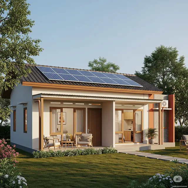 Model Rumah Sederhana Masa Tua yang Nyaman Rumah Prefabrikasi Ramah Anggaran. Foto: Gemini