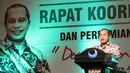 Menteri Desa, Pembangunan Daerah Tertinggal dan Transmigrasi (PDTT) Marwan Jafar memberikan kata sambutan saat Rapat Koordinasi Nasional Kementerian Desa PDTT di Jakarta, Selasa (31/3/2015). (Liputan6.com/Helmi Afandi)