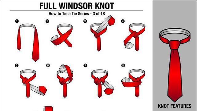 Cara membuat dasi segitiga: Full Windsor Knot