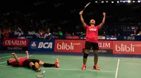 Ganda putri Indonesia, Anggia Shitta dan Ni Ketut Mahadewi, menang dari ganda Korea Selatan, Kyung Eun Jung dan Seung Chan Shin, pada babak 16 besar BCA Indonesia Open 2016 di Istora Senayan, Jakarta, Kamis (2/6/2016). (Bola.com/Vitalis Yogi Trisna)