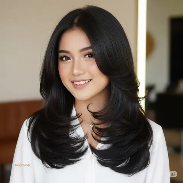 Model Rambut Wanita Korea Panjang Lurus. Foto: Gemini