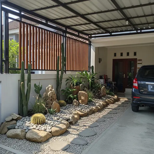 9 Ide Model Kebun Mini di Area Carport yang Masih Ada Cahaya, Asri dan Tetap Terang