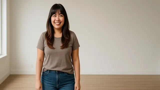 Model Rambut Layer Panjang Berponi Wajah Bulat untuk Usia 30 Tahun/via ChatGPT