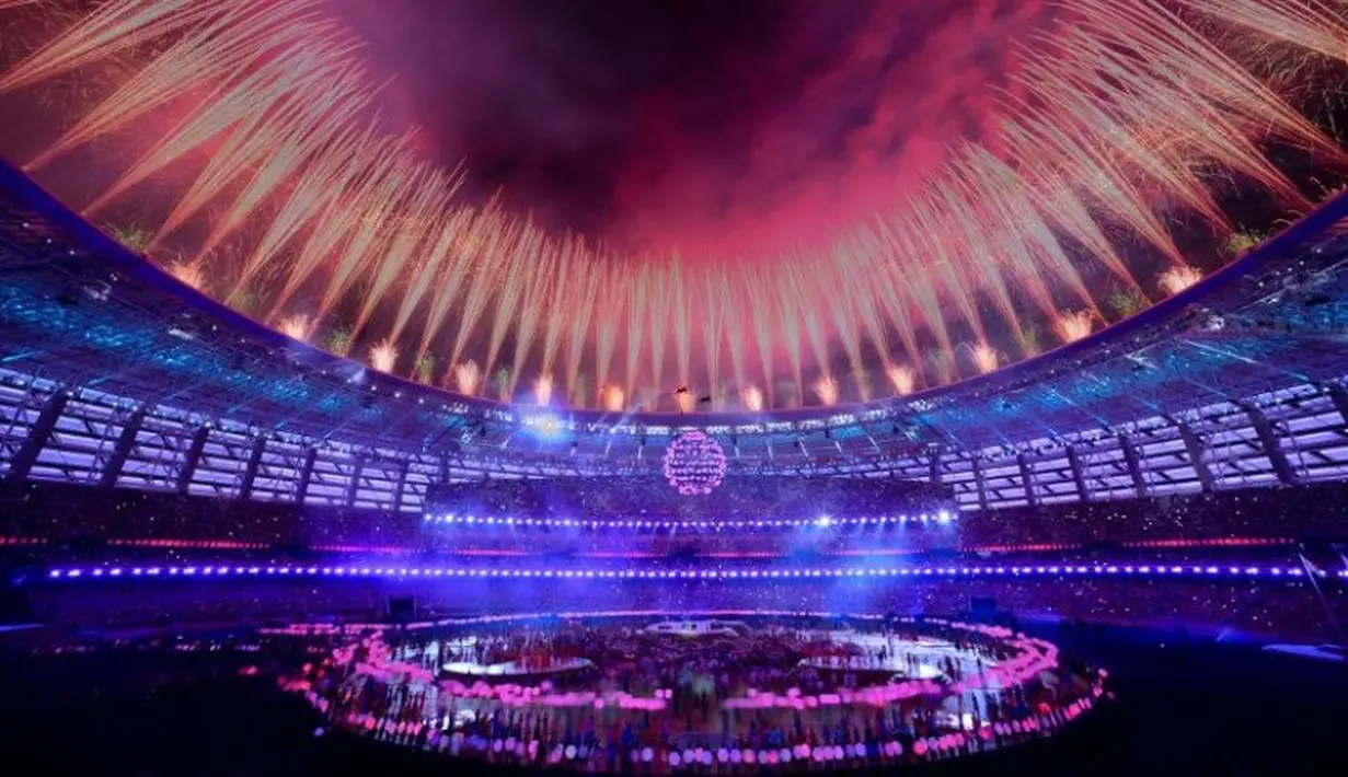 Suasana Upacara Penutupan Pesta Olah Raga Eropa 2015 di Baku, Azerbaijan, (28/6). (AFP PHOTO / KIRILL KUDRYAVTSEV)