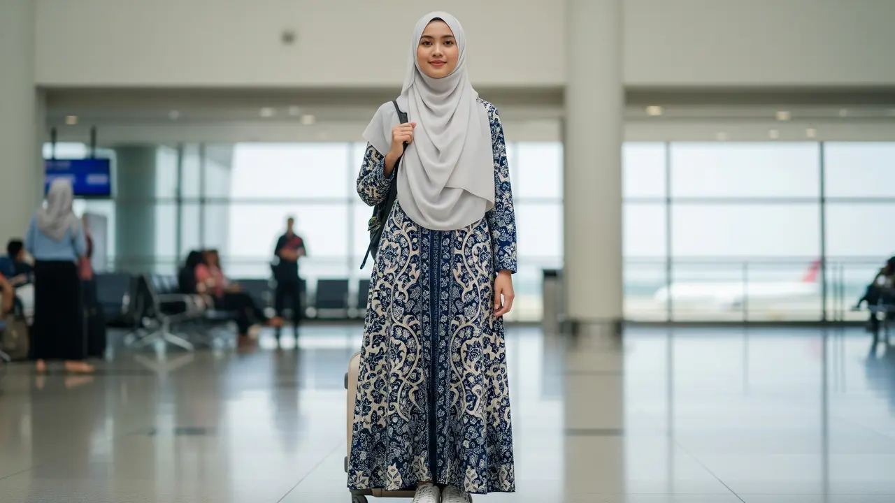 Gamis Batik untuk Seragam Umroh Wanita