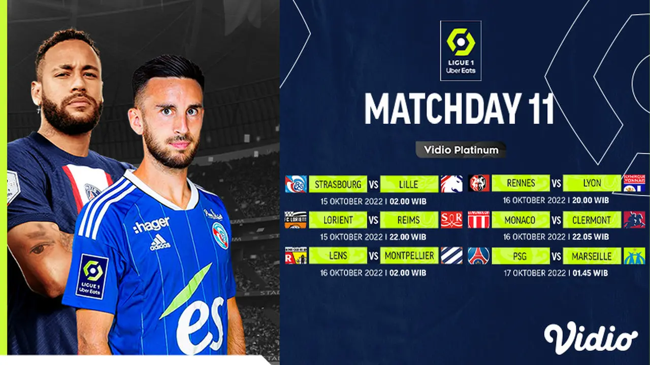 Link Live Streaming Ligue 1 Liga Prancis 2022/23 di Vidio Pekan 11 : Duel PSG Vs Marseille