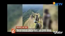 Tim SAR butuh waktu 10 jam untuk evakuasi jasad Thariq Ahmad Maulidan, pendaki yang hilang di Bukit Piramid, Bondowoso, Jawa Timur.