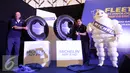 Peluncuran Michelin XZY 3HD dan Michelin XDY 3HD di Jakarta, , Senin (16/5). Produk ini hadir untuk memenuhi kebutuhan para pemilik armada truk terhadap ban yang memiliki daya tahan lebih lama (Liputan6.com/Angga Yuniar)