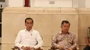 Presiden Joko Widodo (Jokowi) didampingi Wakil Presiden Jusuf Kalla memimpin Sidang Kabinet Paripurna di Istana Negara, Jakarta, Kamis (3/10/2019). Sidang kabinet paripurna ini merupakan rapat besar yang terakhir digelar oleh Pemerintahan kabinet kerja. (Liputan6.com/Angga Yuniar)