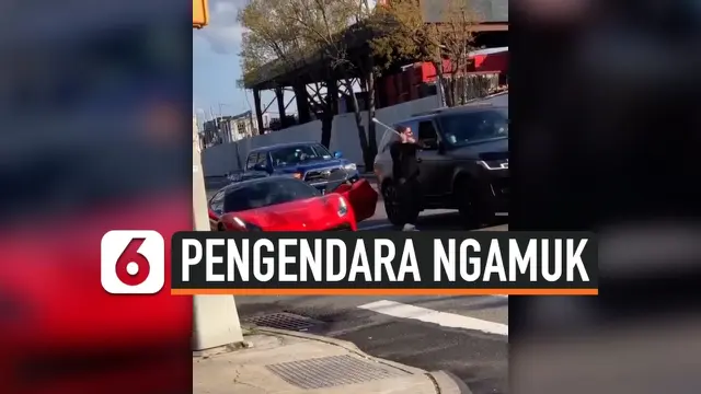 VIDEO: Lamborghini Dilempar Kertas, Pengemudi Ngamuk di Jalan Raya