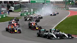 Suasana balapan F1 GP Kanada di Sirkuit Gilles Villeneuve, Kanada, Senin (13/6/2016) dini hari WIB. (AFP/Getty Images/Mark Thompson)