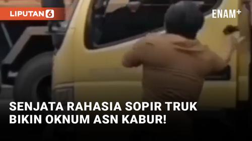 VIDEO: Viral! Pria Diduga ASN Kabur Setelah Menantang Sopir Truk