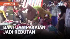 Warga Demak Korban Banjir Rebutan Pakaian di Tenda Logistik