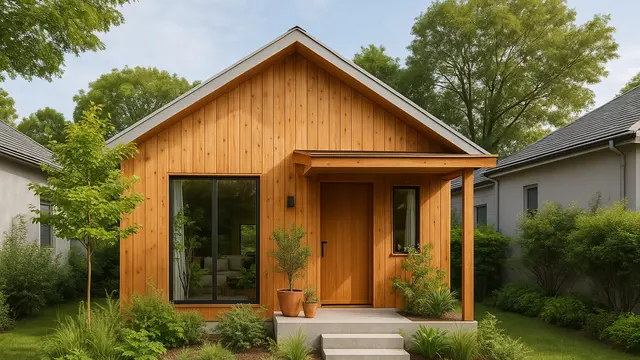 Gambar Rumah Tipe 21 dengan Fasad Kayu