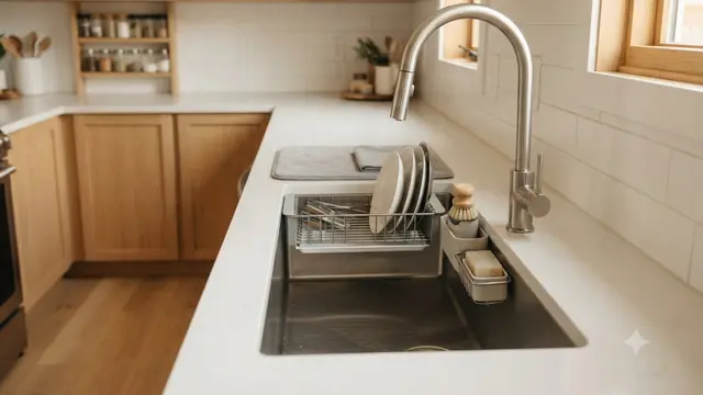 Cara Membuat Area Cuci Piring di Dapur Sempit agar Tidak Mudah Becek