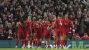 Hasil itu membuat The Reds naik ke puncak klasemen. Liverpool kini mendulang 76 poin, unggul dua angka atas Manchester City yang turun ke posisi dua. Adapun Manchester United menghuni peringkat enam dengan nilai 54. (AP/Jon Super)