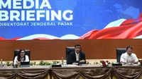 Direktur Jenderal Pajak Kementerian Keuangan Bimo Wijayanto di Kantor Pusat DJP, Jakarta, Senin (20/10/2025). (Liputan6.com/Maulandy)