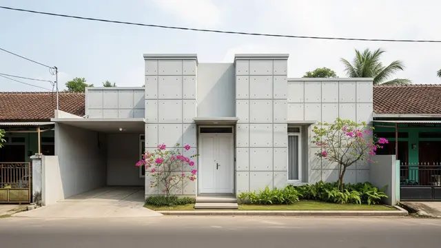 Model Rumah Coran dengan Pintu Tengah Simetris