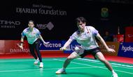 Ganda campuran Indonesia Adnan Maulana/Indah Cahya Sari Jamil menyingkirkan Lee Jong Min/Lee Yu Lim dari Korea Selatan lewat laga sengit pada babak 16 besar Indonesia Masters 2026 di Istora Gelora Bung Karno, Senayan, Jakarta, Kamis (22/1). (foto: PBSI)