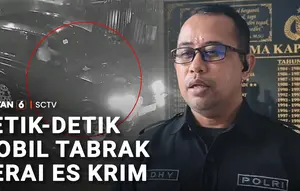 Detik-Detik Mobil Tabrak Gerai Es Krim