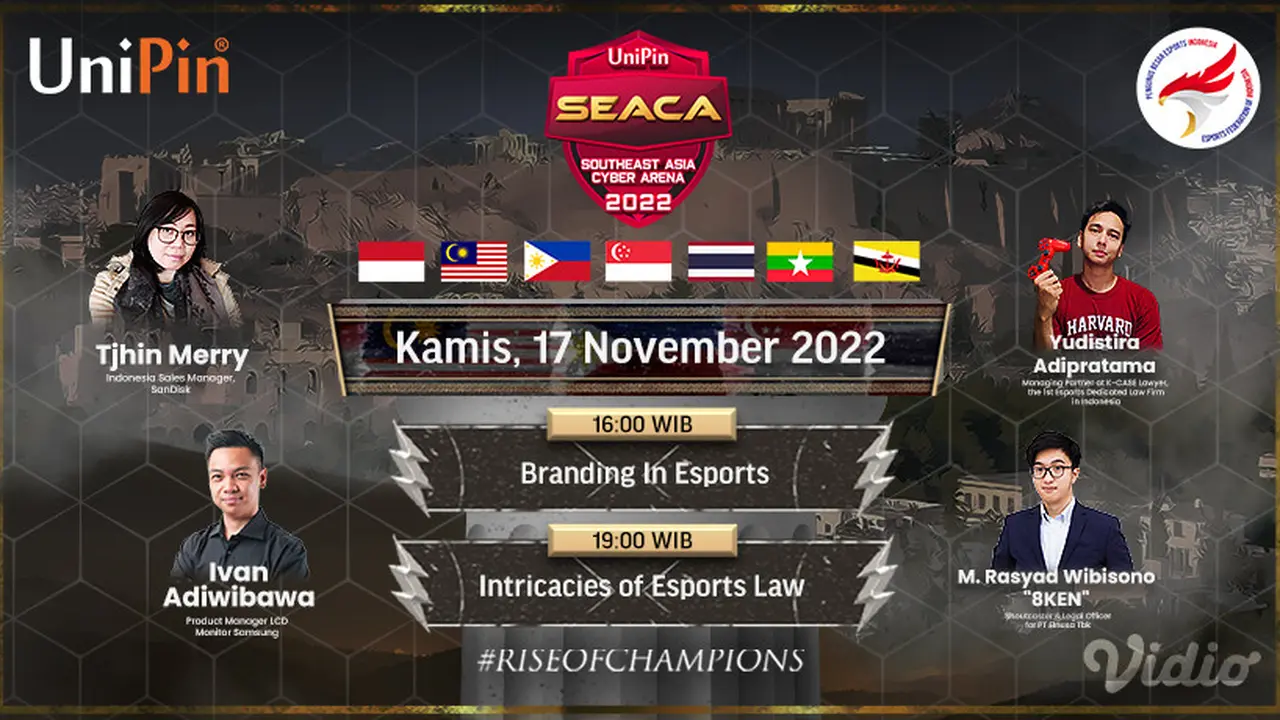 Nonton Live Streaming Talkshow UniPin SEACA Major 2022 di Vidio, Kamis 17 November