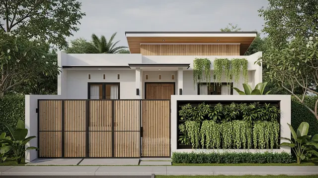 Model Pagar Bambu Modern yang Cocok untuk Rumah Minimalis/Gemini AI