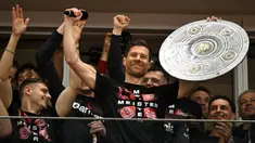 Pelatih Xabi Alonso menjadi salah satu orang yang paling berperan dalam gelar juara Bundesliga pertama Bayer Leverkusen. (AFP/Ina Fassbender)
