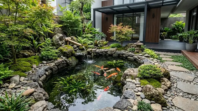 Inspirasi Kolam Mini Ala Jepang untuk Rumah Minimalis/AI Generated
