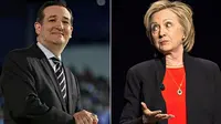 Ted Cruz dan Hillary Clinton Juara, Donald Trump Keok (AFP/Guardian)