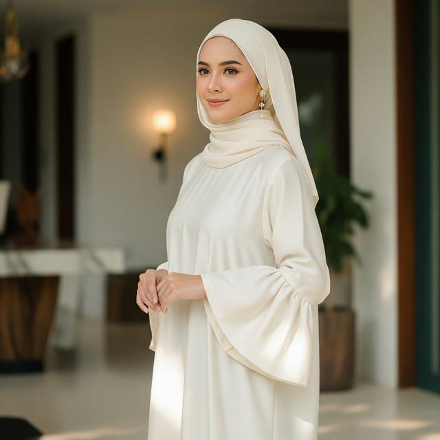 4. Baju Kurung Lengan Terompet