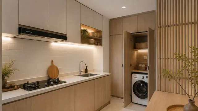 Ide Dapur Kecil yang Tetap Kering Meski Area Cucinya Menyatu